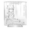 vintage neon genesis evangelion asuka anime gifts for fans lotus leafal transparent - Anime Shower Curtain Shop