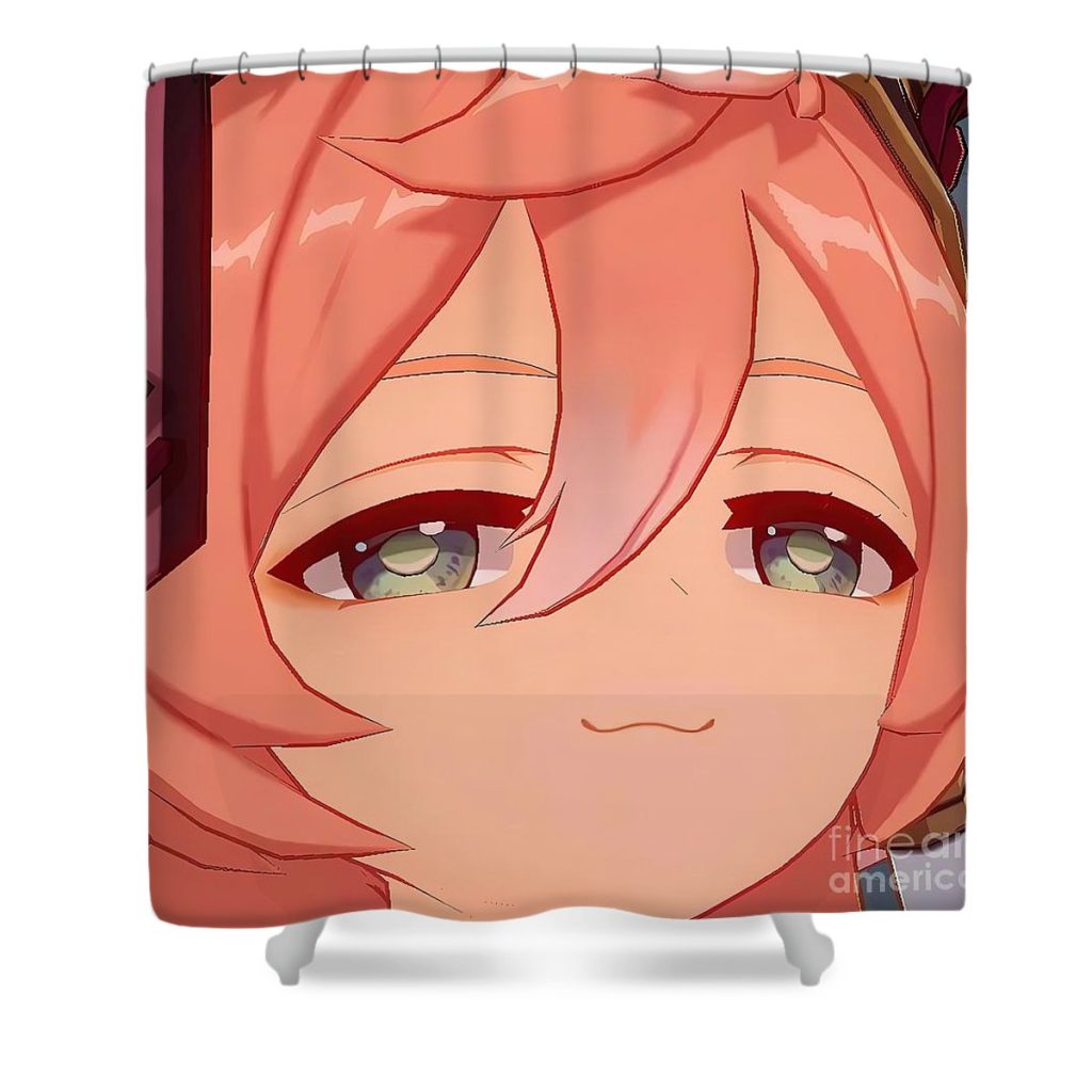 yanfei smug genshin impact chapman stewart - Anime Shower Curtain Shop