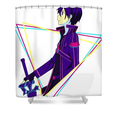 yummy sword art online kirito retro wave inny shop transparent - Anime Shower Curtain Shop