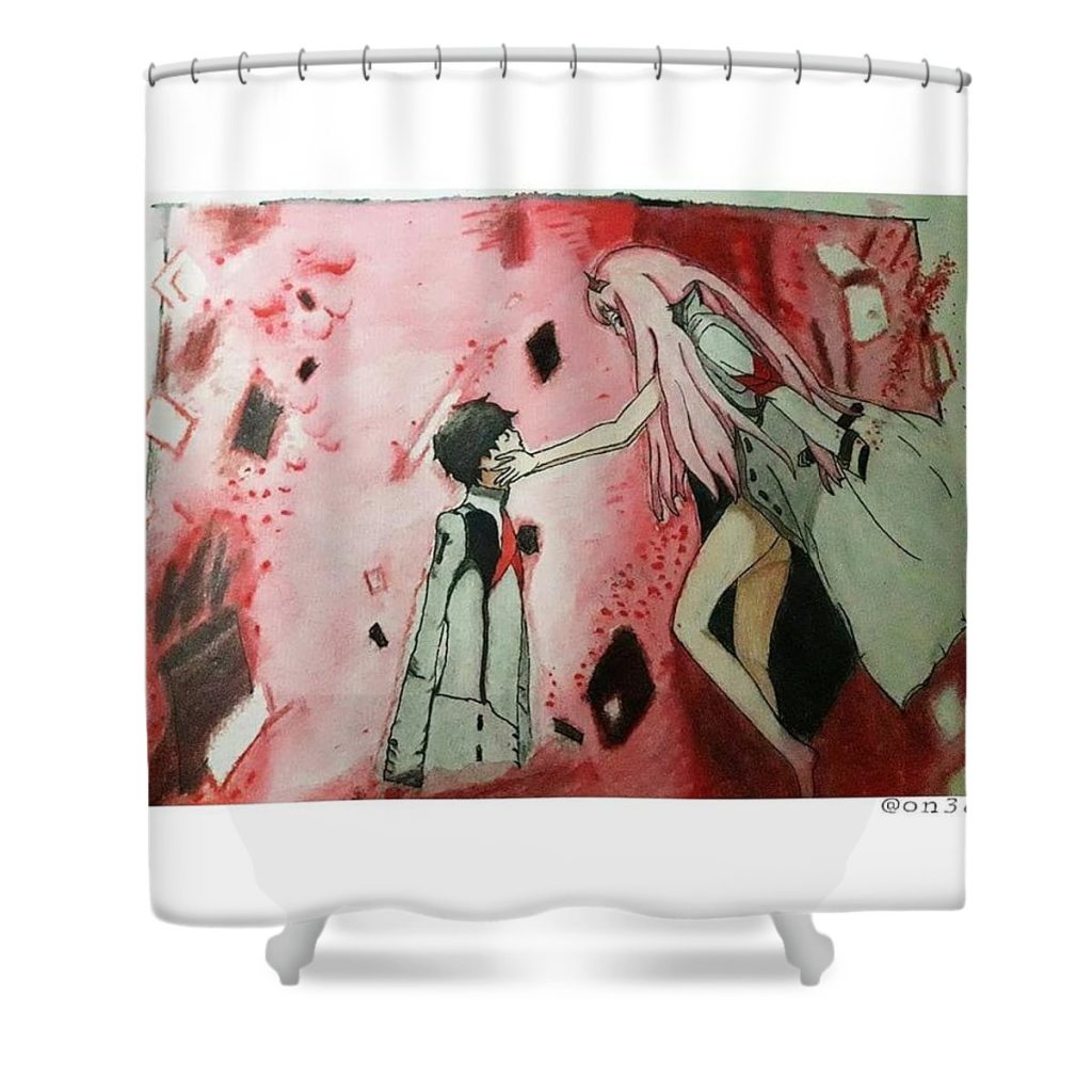 zero two and hiro jafrin onee - Anime Shower Curtain Shop