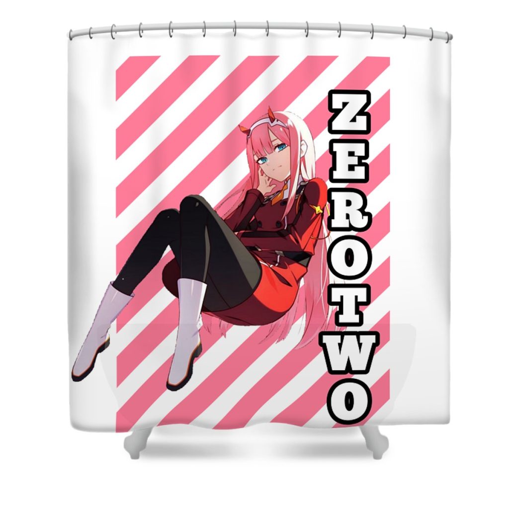 zero two guntur cahya transparent - Anime Shower Curtain Shop