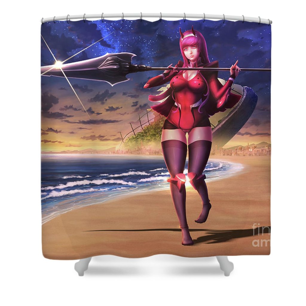 zero two zeoros kiza - Anime Shower Curtain Shop