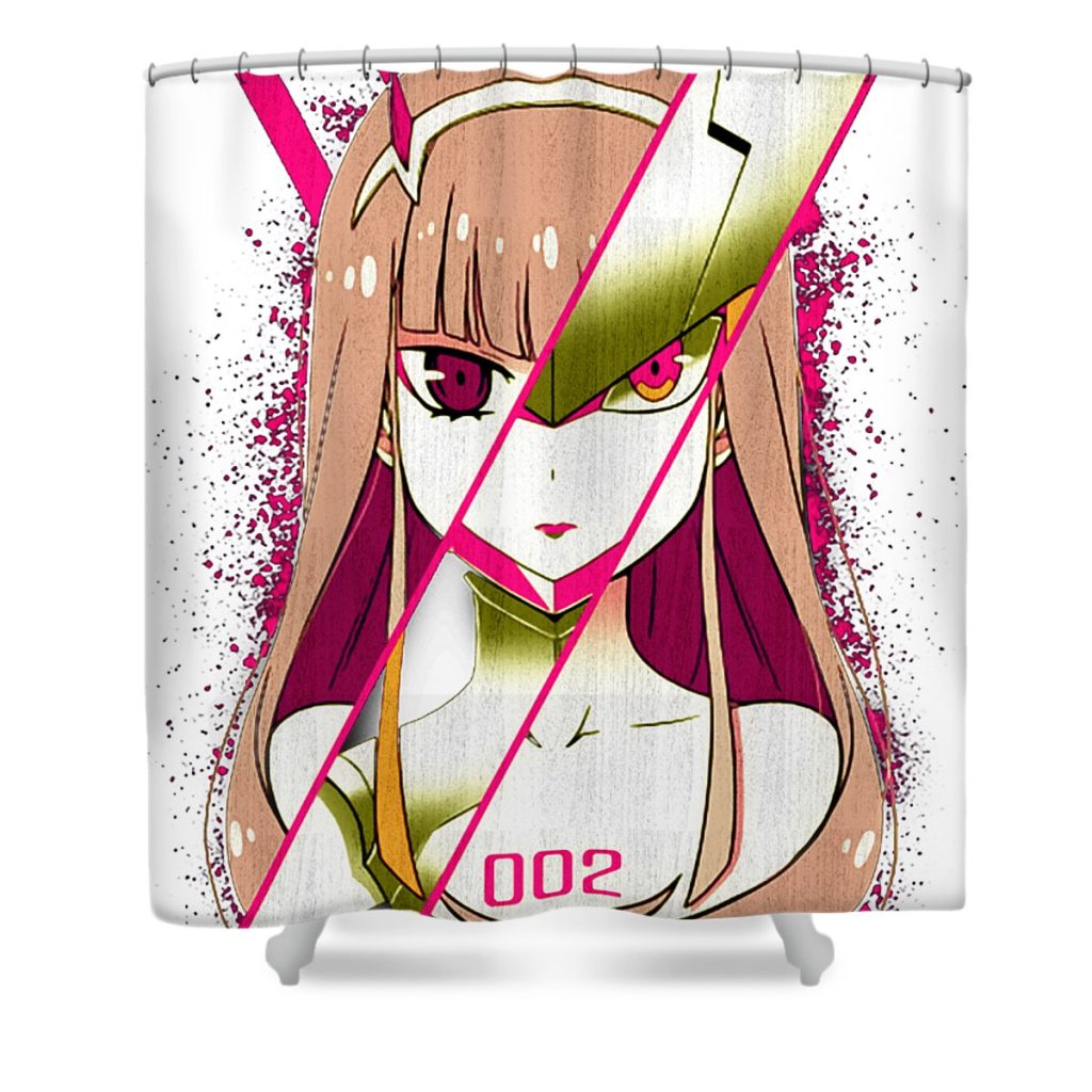 zerotwo 002 karen agustina transparent - Anime Shower Curtain Shop