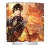 zhongli and tartaglia genshin impact dan stephanie - Anime Shower Curtain Shop