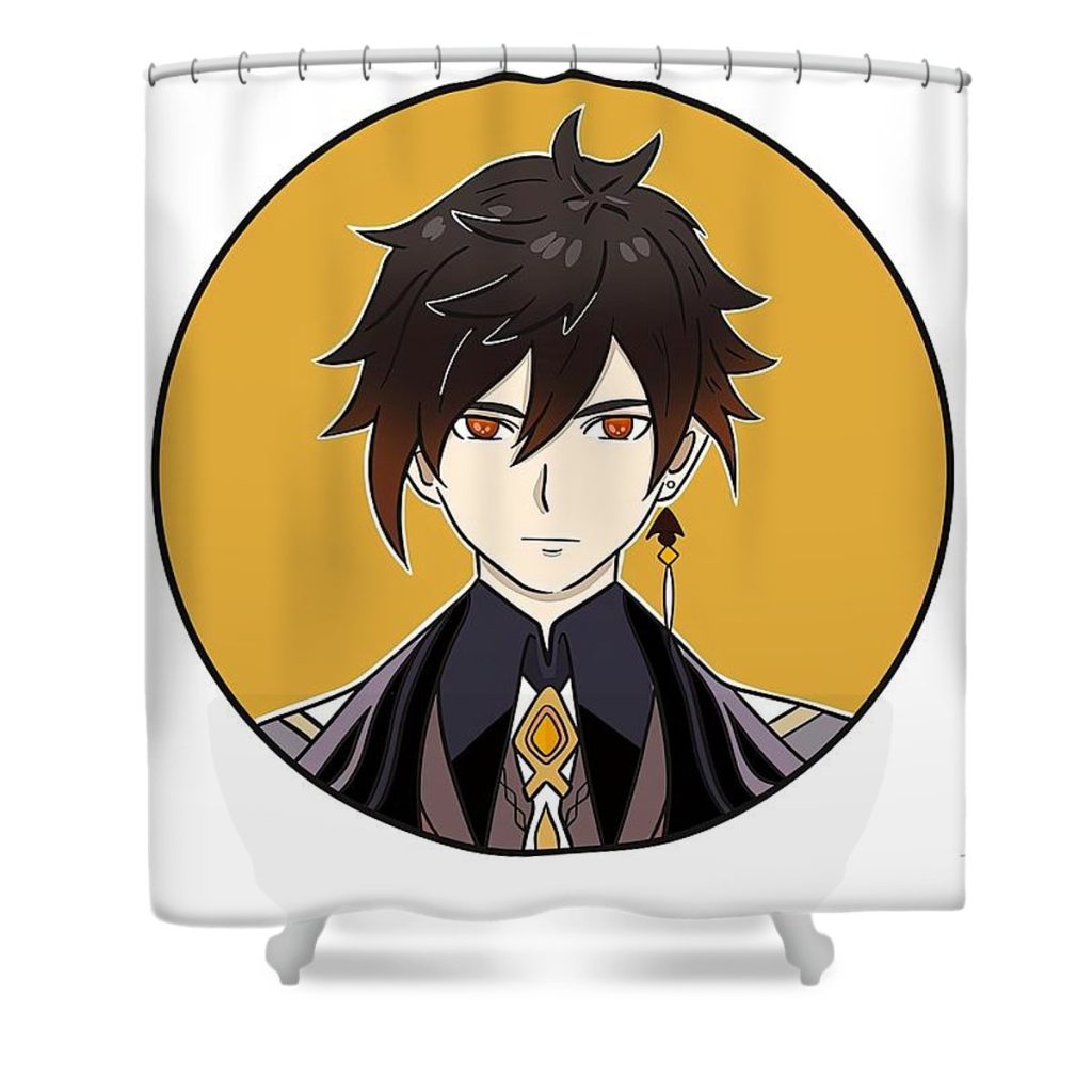 zhongli genshin impact dan stephanie - Anime Shower Curtain Shop