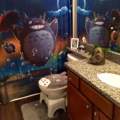 Anime bathroom decor My neighbor Totoro shower curtains - Anime Shower Curtain Shop