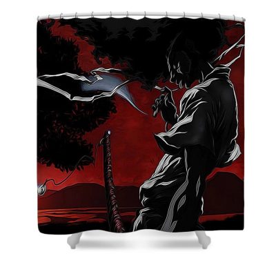 afro samurai poster syafia studio love yellow elliott clark 1024x1024 1 - Anime Shower Curtain Shop