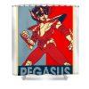 graphic pegasus art saint seiya characters anime manga for fans lotus leafal transparent - Anime Shower Curtain Shop