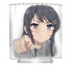 mai sakurajima pointing merrie clark transparent - Anime Shower Curtain Shop